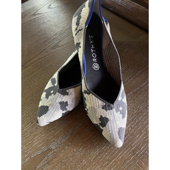 Rothy's The Point Ash Grey Camo Print Flats RARE RETIRED Size 10.5 - Picture 3 of 16